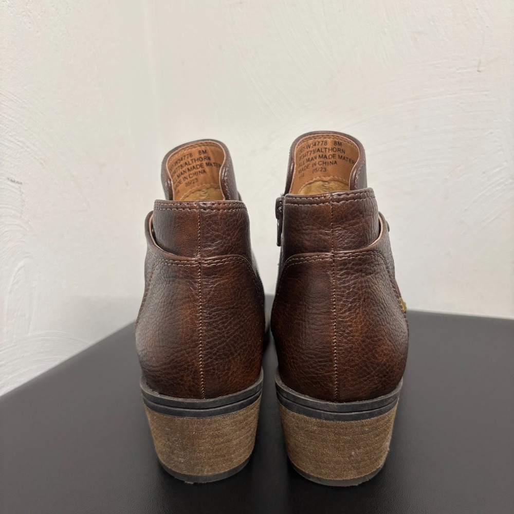 White Mountain Brown‎ Ankle Boot Slip On Side Zip Adult Women's Size 8M Casual - Picture 3 of 11